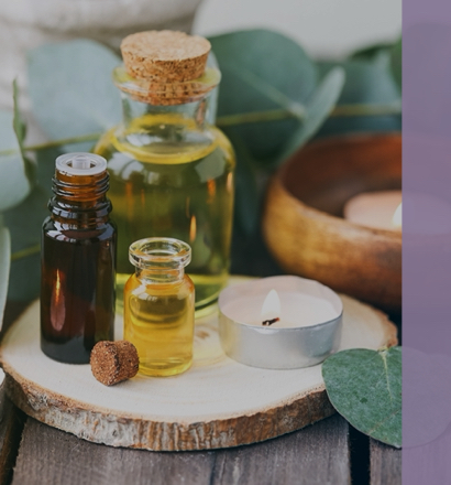 Massage oils on display